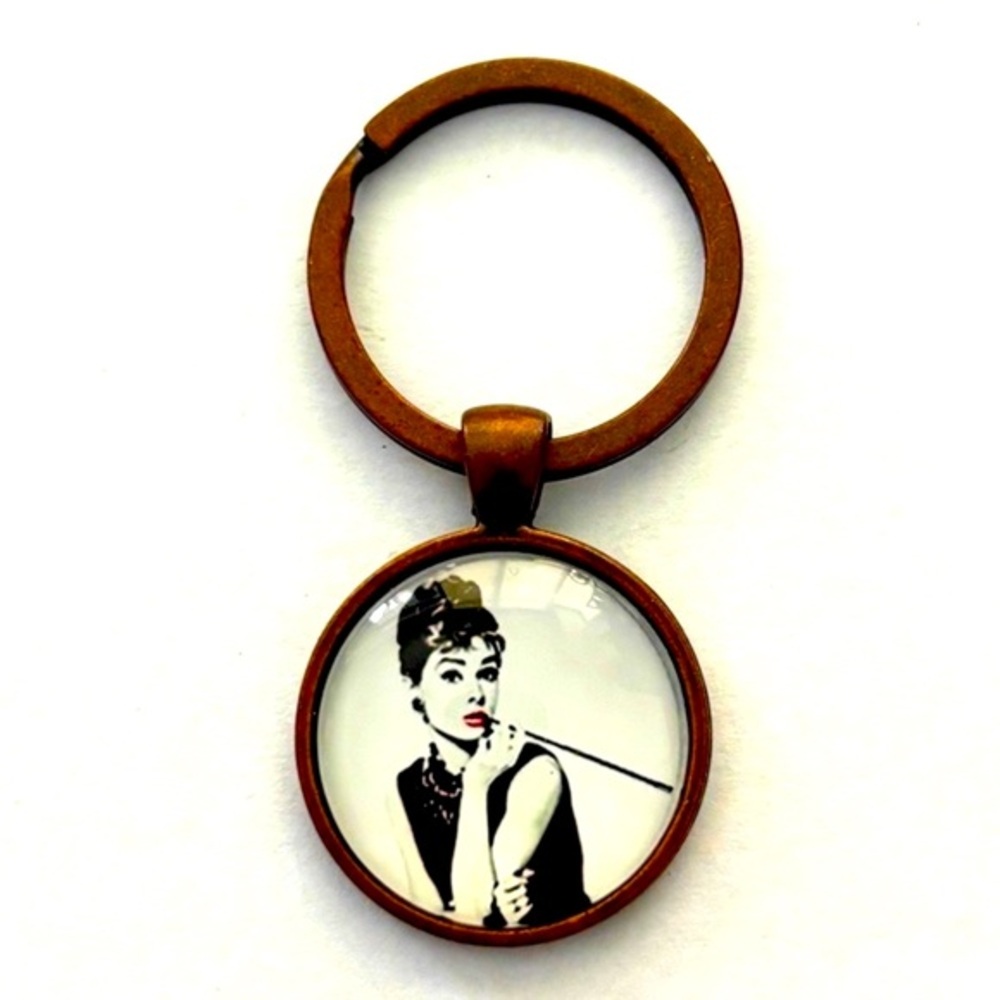Audrey Hepburn Retro Keychain, NWT, Handmade